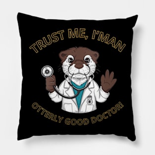 Womens Dapper Otter Doc Whimsical Medical Pillow