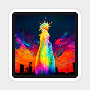 psychedelic statue of liberty Magnet