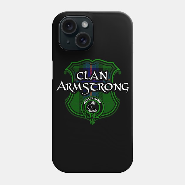 Clan Armstrong Surname Scottish Clan Tartan Crest Badge Phone Case by Celtic Folk