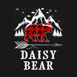 Daisy Bear Christmas Red Plaid Buffalo Family Pajama Funny T-Shirt