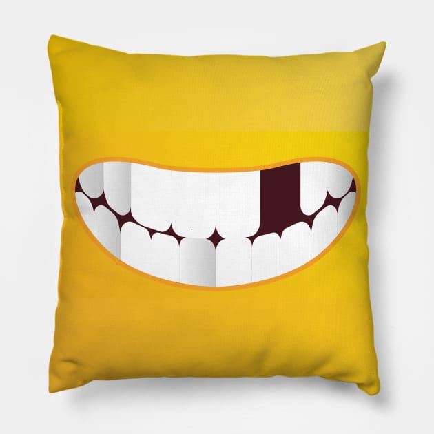 Yellow mouthed toothless grin Pillow by My Tiny Apartment