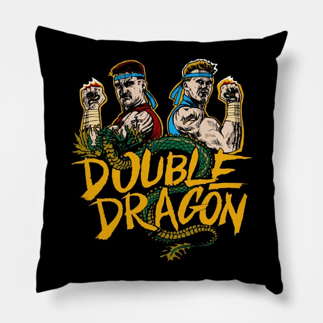 Dragon Fighters Pillow by RetroPixelWorld