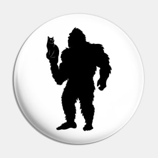 Bigfoot Sasquatch Cat Silhouette Pin