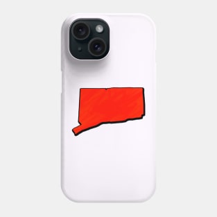 Bright Red Connecticut Outline Phone Case