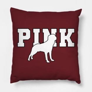 Pink College White Pillow