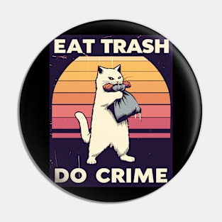 Eat Trash Do Crime street cat Pin