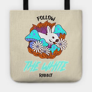 Follow The White Rabbit V2 - Mushrooms Tote