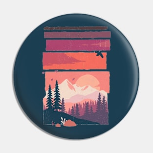 Mountain Forest Sunset - Wanderlust Pin