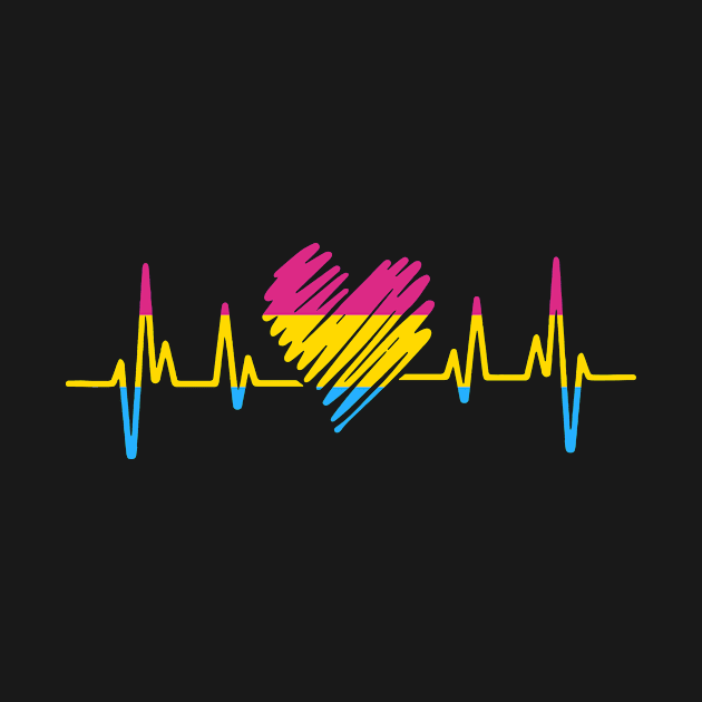 Pansexual Flag Heartbeat LGBTQ by wbdesignz