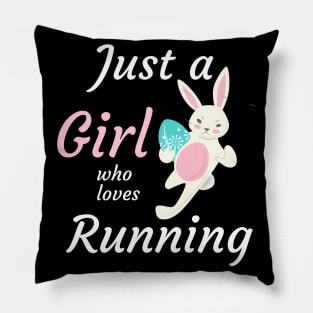 Just a girl who loves running and bunnies Pillow