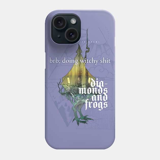 Diamonds and Frogs: "doing witchy stuff" Phone Case by Myrrh Larsen