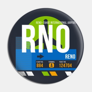 Reno (RNO) Airport // Retro Sunset Baggage Tag Pin