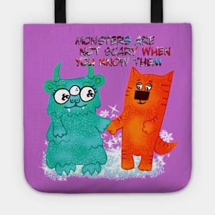 Monster and cat friends Tote