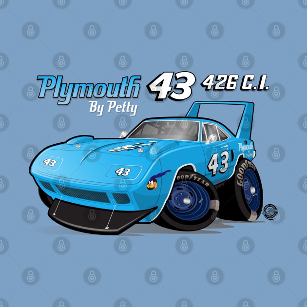 Plymouth SuperBird 43 Petty With Logos by Goin Ape Studios