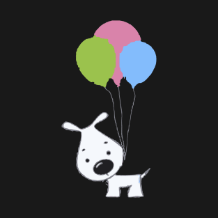 Dog And Baloon Cute Funny T-Shirt