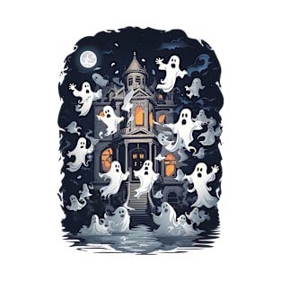 halloween Haunting: The Spooky Ghosts In Old Mansion T-Shirt