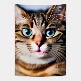 Surprised muzzle of a cute cat Tapestry