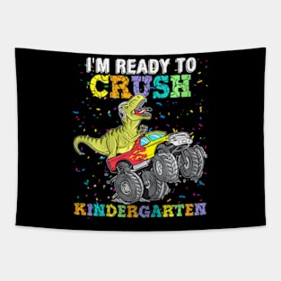 Kids   To Crush Kergarten  Truck Dinosaur Tapestry