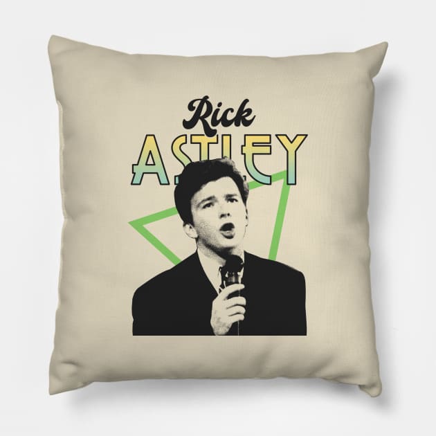 Rick Astley 80s Retro Pillow by Mandegraph