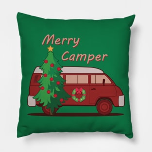 Merry Camper Christmas Tree Pillow