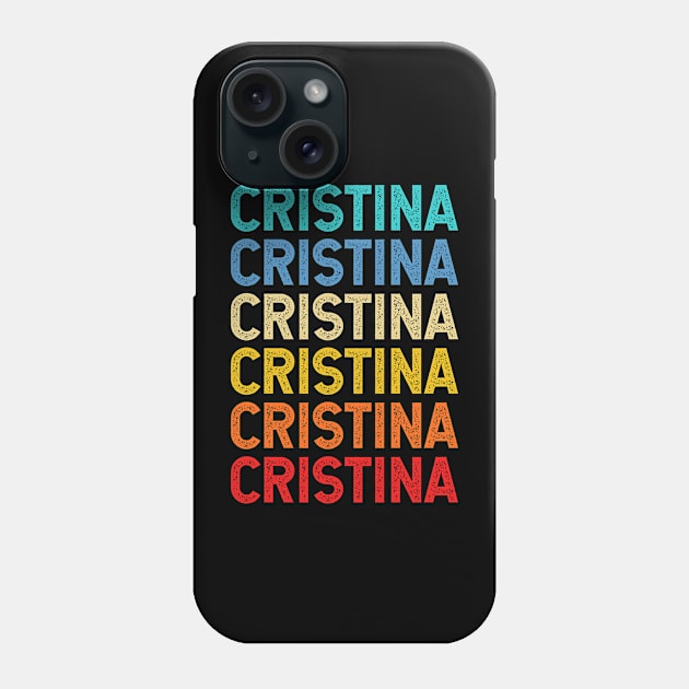 Cristina Name Vintage Retro Custom Gift Named Cristina Phone Case by CoolDesignsDz