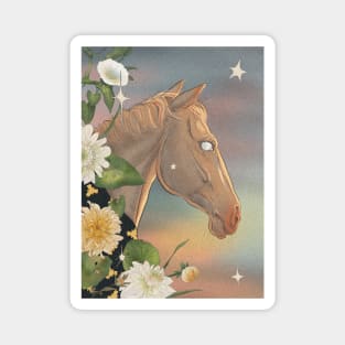 Mythical Horse with flowers and stars Magnet