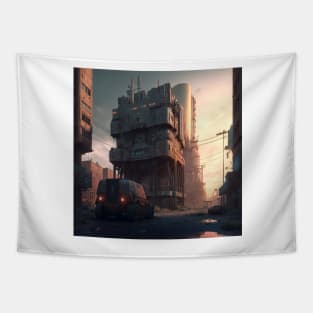 In the wastelands : Dusty city Tapestry