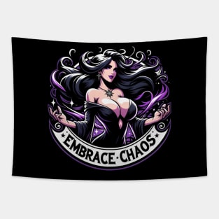 Embrace Chaos - Beautiful Sorceress - Dark Fantasy Tapestry