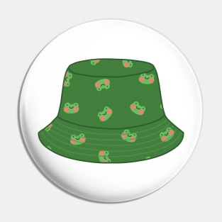 Bucket hat with frogs Pin