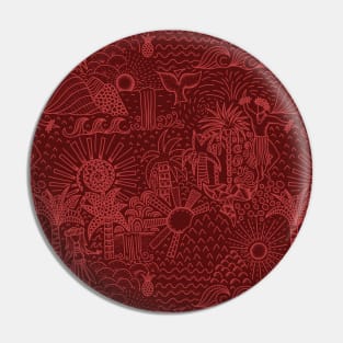 Hawaiian Toile Red Pin