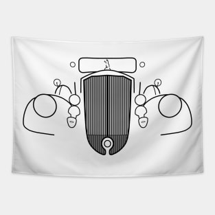 Pierce Arrow 1930s classic car outline black Tapestry