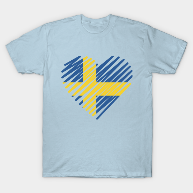 Love Sweden Heart Sverige Shirt Swedish Roots - Swedish Flag - T-Shirt ...