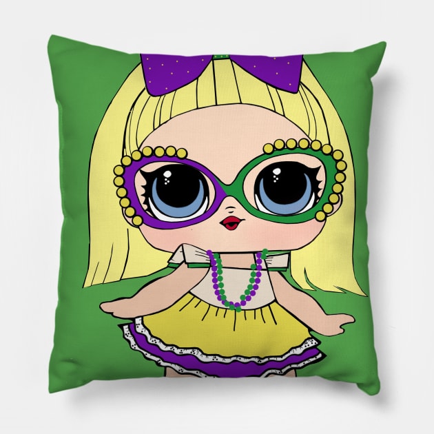 Mardi Gras Princess Pillow by BrinsCastle