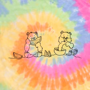 Care Bears Eating Watermelon Line Art T-Shirt