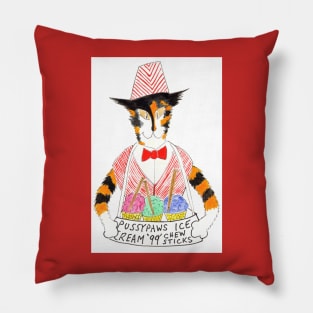 Calico Cat Ice Cream Seller Pillow