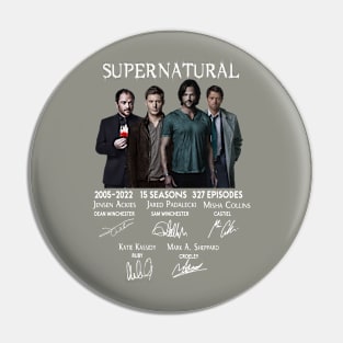 Supernatural All  Cast Signed 15th Anniversary 2005  2022 Pin