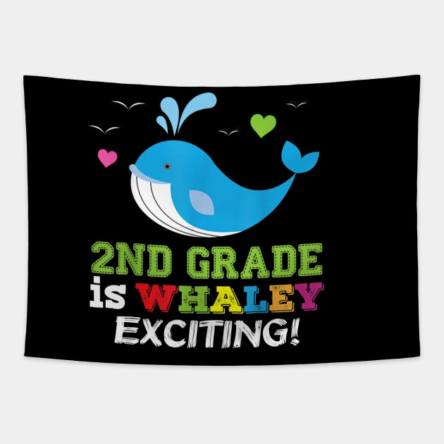 2nd Grade Is Whaley Exciting Whale Back To School Second Tapestry by FONSbually