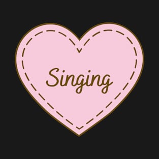 I Love Singing Simple Heart Design T-Shirt