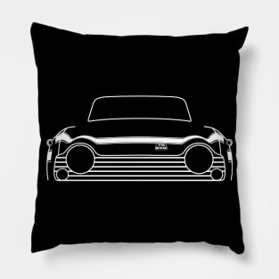 Triumph TR250 classic car outline graphic with stripes (white) Pillow