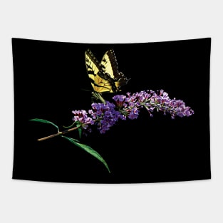 Butterfly Bush - Tiger Swallowtail on Purple Butterfly Bush Tapestry