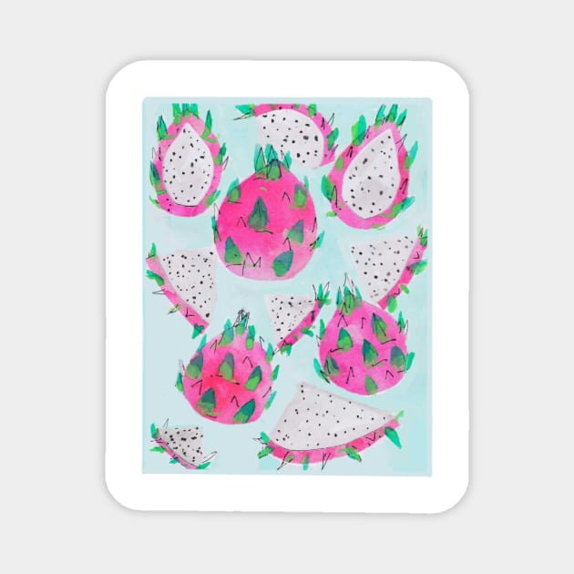 Dragon fruit illustration Magnet by SanMade