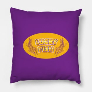 Lucky Fish Yellow Oval Pillow