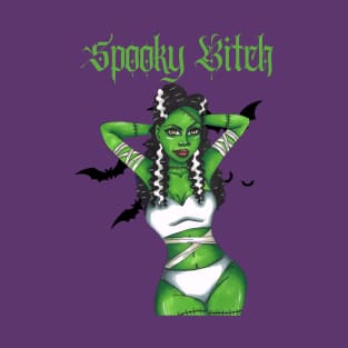 Spooky B**h Bride of Frankenstein Pinup T-Shirt