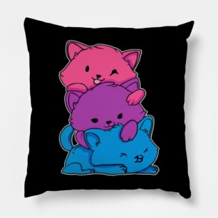 bisexual lgbt cat pride flag kawaii Pillow