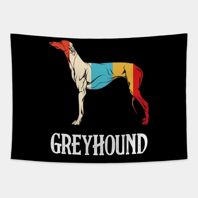 Greyhound - Retro Style Sighthound Vintage Silhouette Tapestry by Lumio Gifts