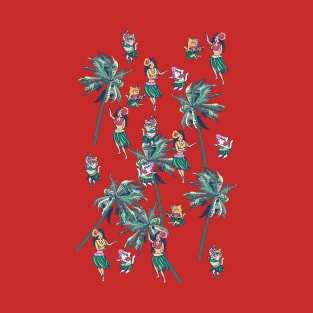 Hawaii Hula with Persian Cat T-Shirt