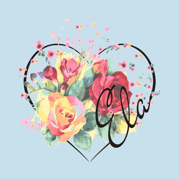 Disover Ela First Name Floral Roses Heart - Ela Name - T-Shirt