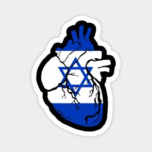 Anatomical heart design, Israel flag Magnet