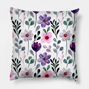 Botanic Floral Watercolor Flower Pattern Pillow