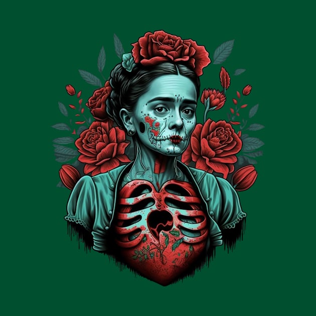 Frida Khalo Skeleton by Wintrly